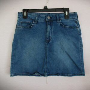 Size 6 CALVIN KLEIN JEANS Blue Denim Classic Mini Skirt